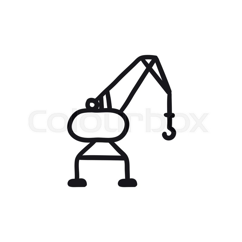 800x800 Harbor Crane Vector Sketch Icon Stock Vector Colourbox