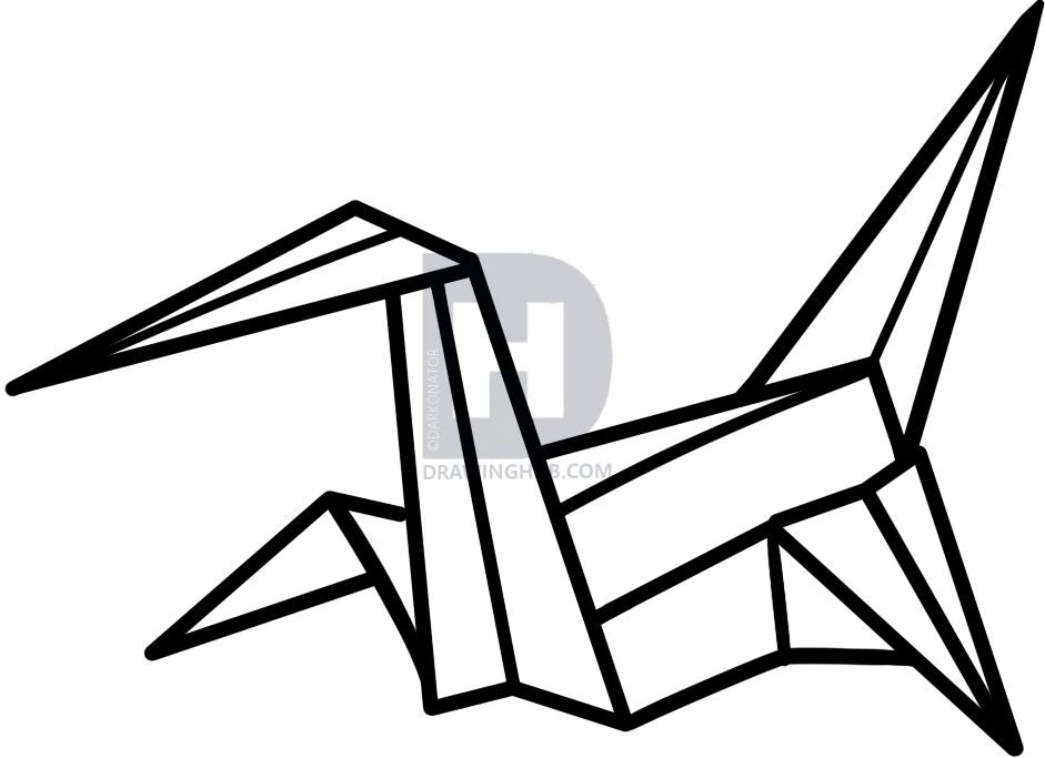 941x683 how to draw origami, origami crane, step