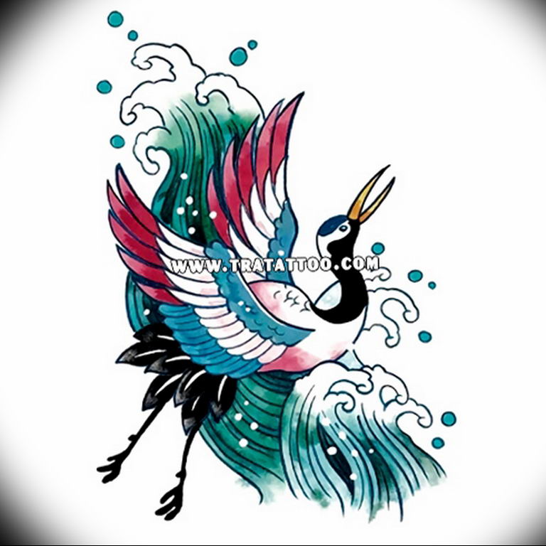 768x768 Photo Tattoo Crane