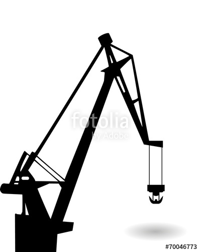 398x500 Vector Drawing Of A Cargo Crane And The Shadow Of His Arrows