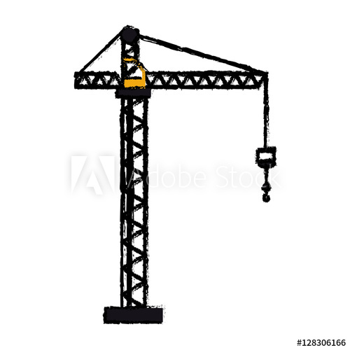 500x500 Crane Hook Construction Machine Drawing Vector Illustration