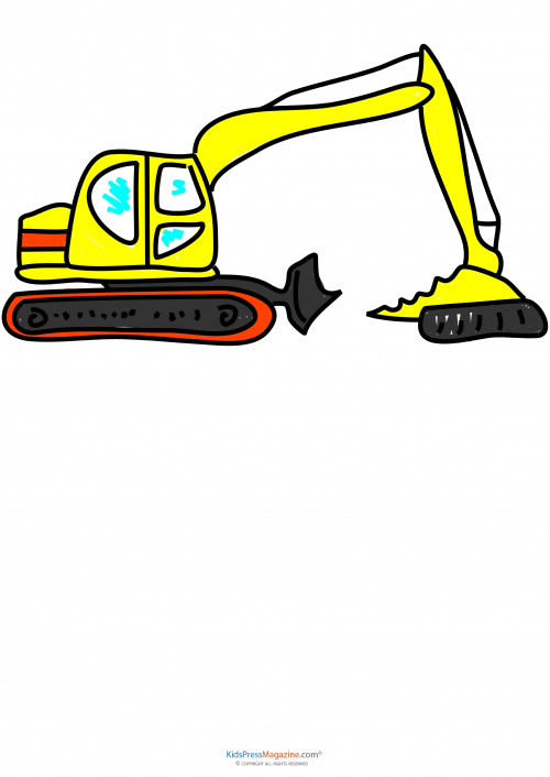 500x706 Learn To Draw Construction Equipment Large Scoop Crane