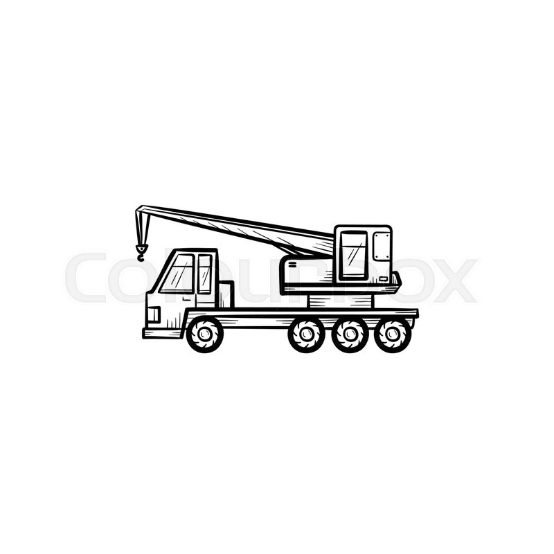 800x800 Mobile Crane Hand Drawn Outline Doodle Stock Vector Colourbox