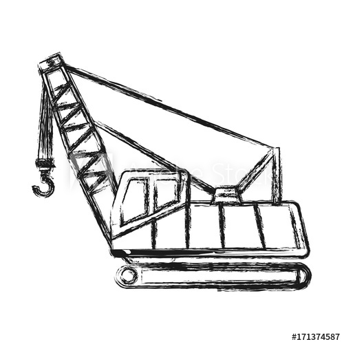 500x500 Crane Truck Icon Over White Background Vector Illustration