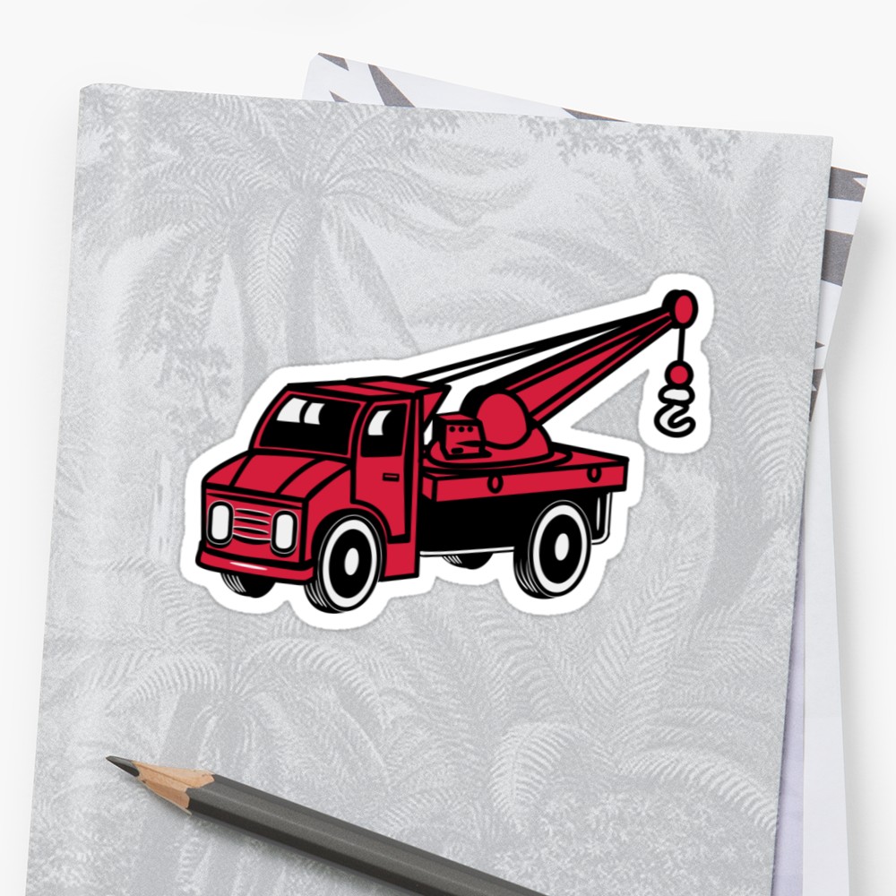 1000x1000 car toy truck crane tow truck mounted crane truck sticker