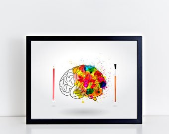 340x270 Human Brain Drawing Etsy