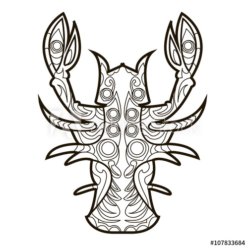 500x500 Line Vector Image For Art Therapy With Crawfish