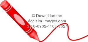 300x145 Clipart Illustration Of A Kids Red Crayon Drawing A Line