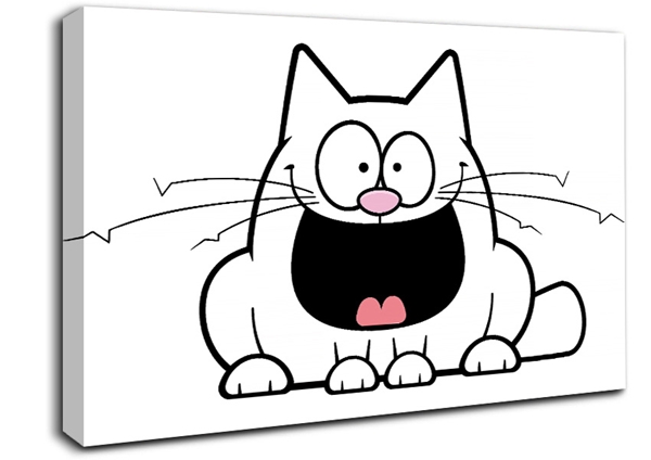 600x424 Crazy Cat Childrens Stretched Canvas