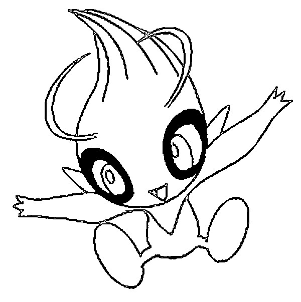 600x603 Crazy Celebi Pokemon Coloring Pages Drawings