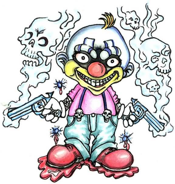 576x607 Crazy Gangster Clown Drawings