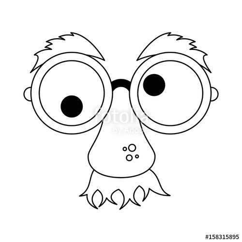 500x500 Comic Face With Big Nose And Crazy Eyes Icon Over White Background