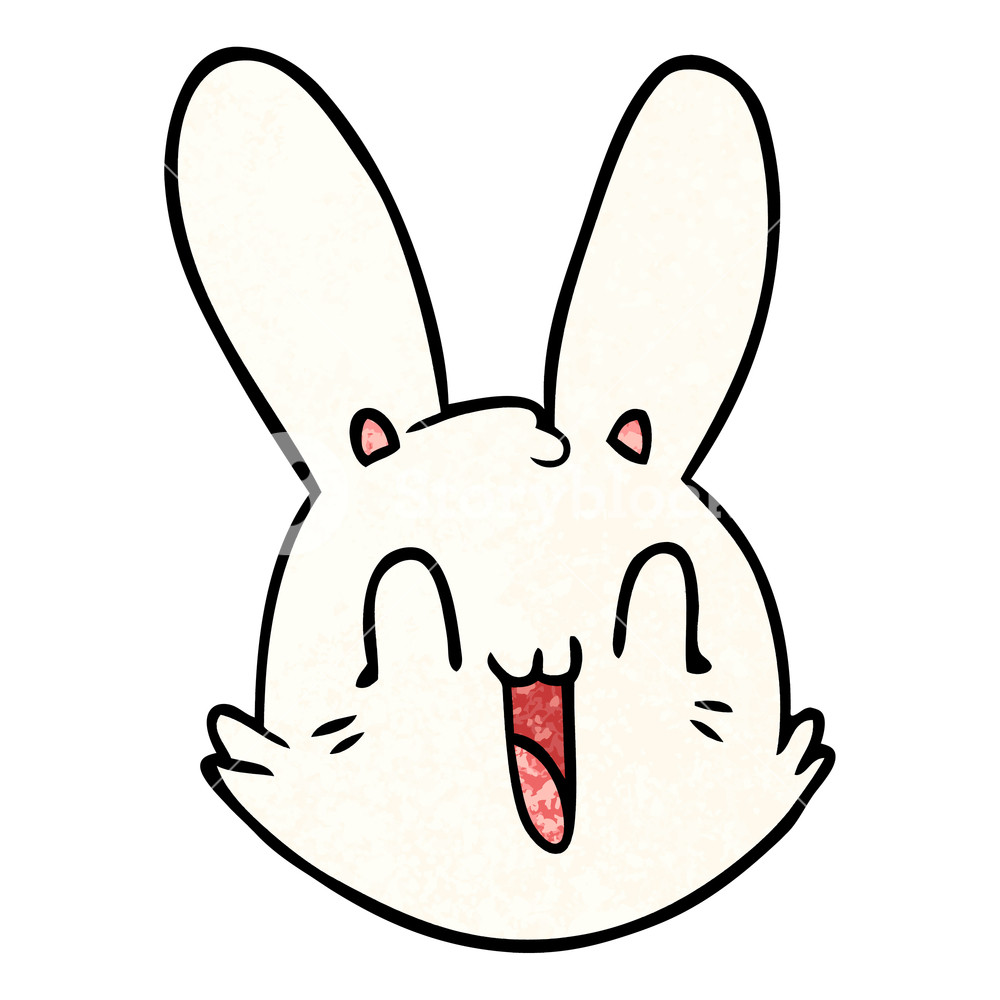 1000x1000 Cartoon Crazy Happy Bunny Face Royalty Free Stock Image