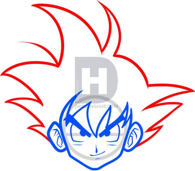 821x720 How To Draw Goku Easy, Step