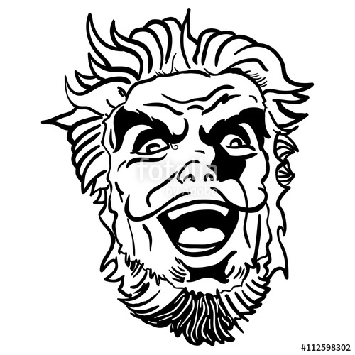 500x500 Black And White Crazy Man Stock Image And Royalty Free Vector