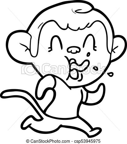413x470 Crazy Cartoon Monkey Running