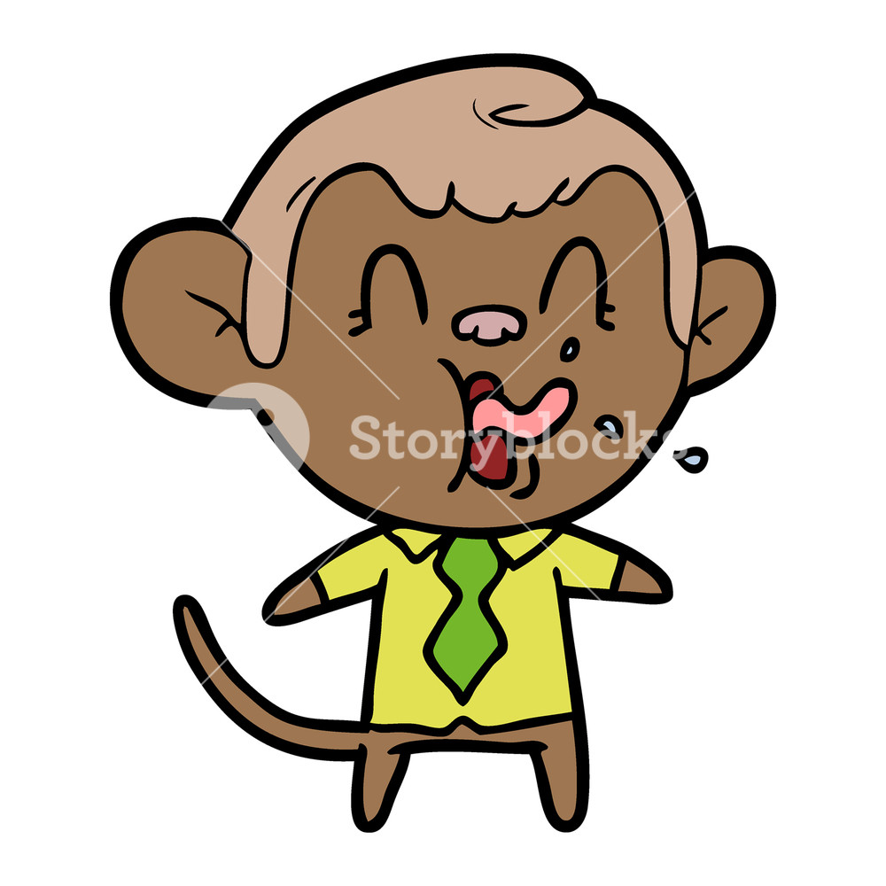 1000x1000 Crazy Cartoon Business Monkey Royalty Free Stock Image