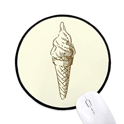 425x425 Brown Hand Drawings Sweet Ice Cream Round Non Slip