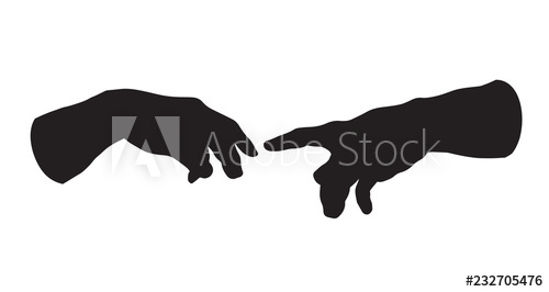 500x266 Hands Of The Creation Of Adam Vector Drawing
