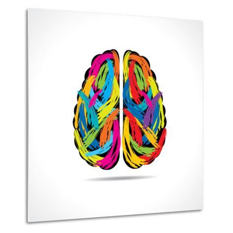 473x473 Creative Brain With Paint Strokes Print