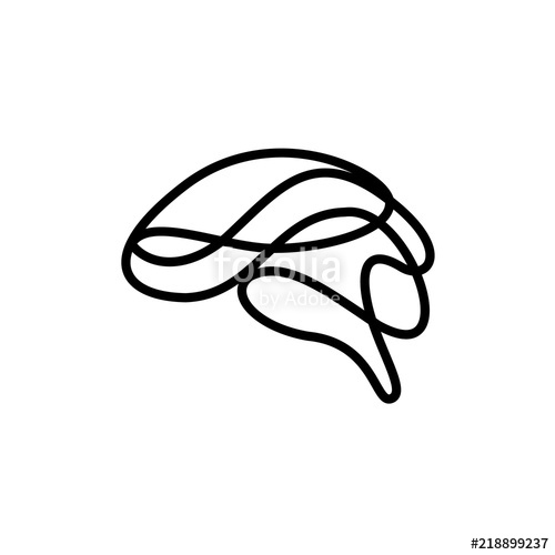 500x500 Abstract Brain Made Of Line Art As Creative Idea Symbol Icon