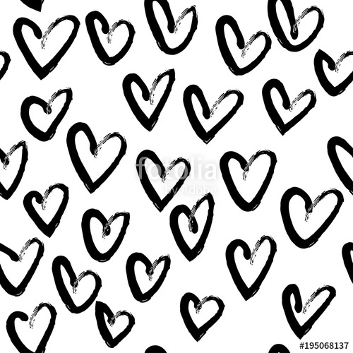 500x500 Vector Hand Drawn Black And White Seamless Pattern In Grunge Style