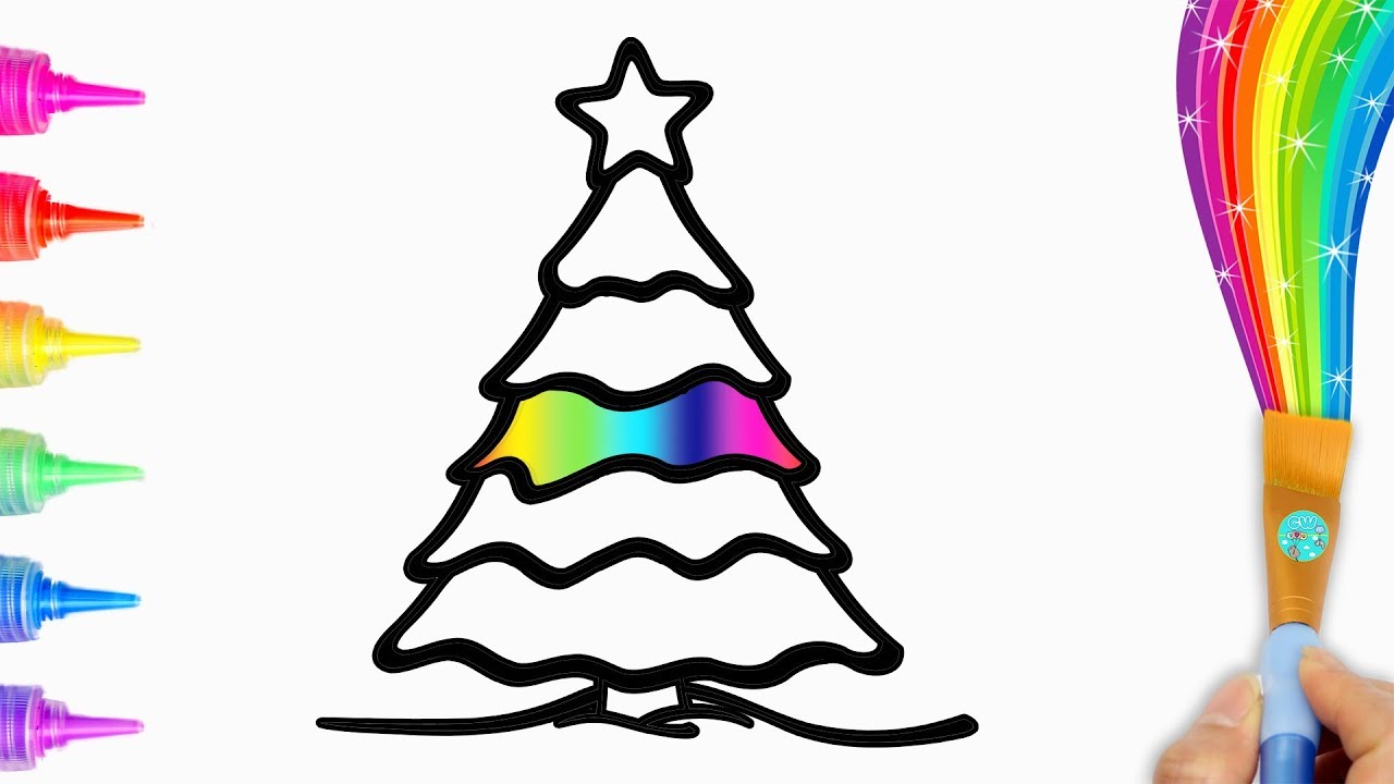 1280x720 Coloring And Drawing Christmas Tree For Toddlers, Kids Creative