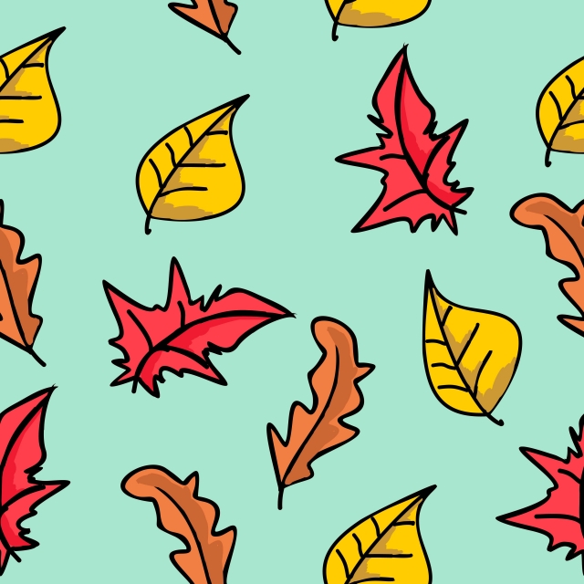 640x640 Trendy Creative Drawing Of Autumn Cartoon Leaves Pattern