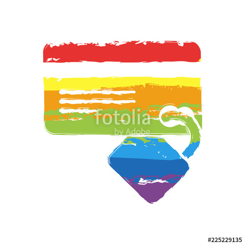 500x500 Credit Card Security Simple Silhouette Drawing Sign With Lgbt
