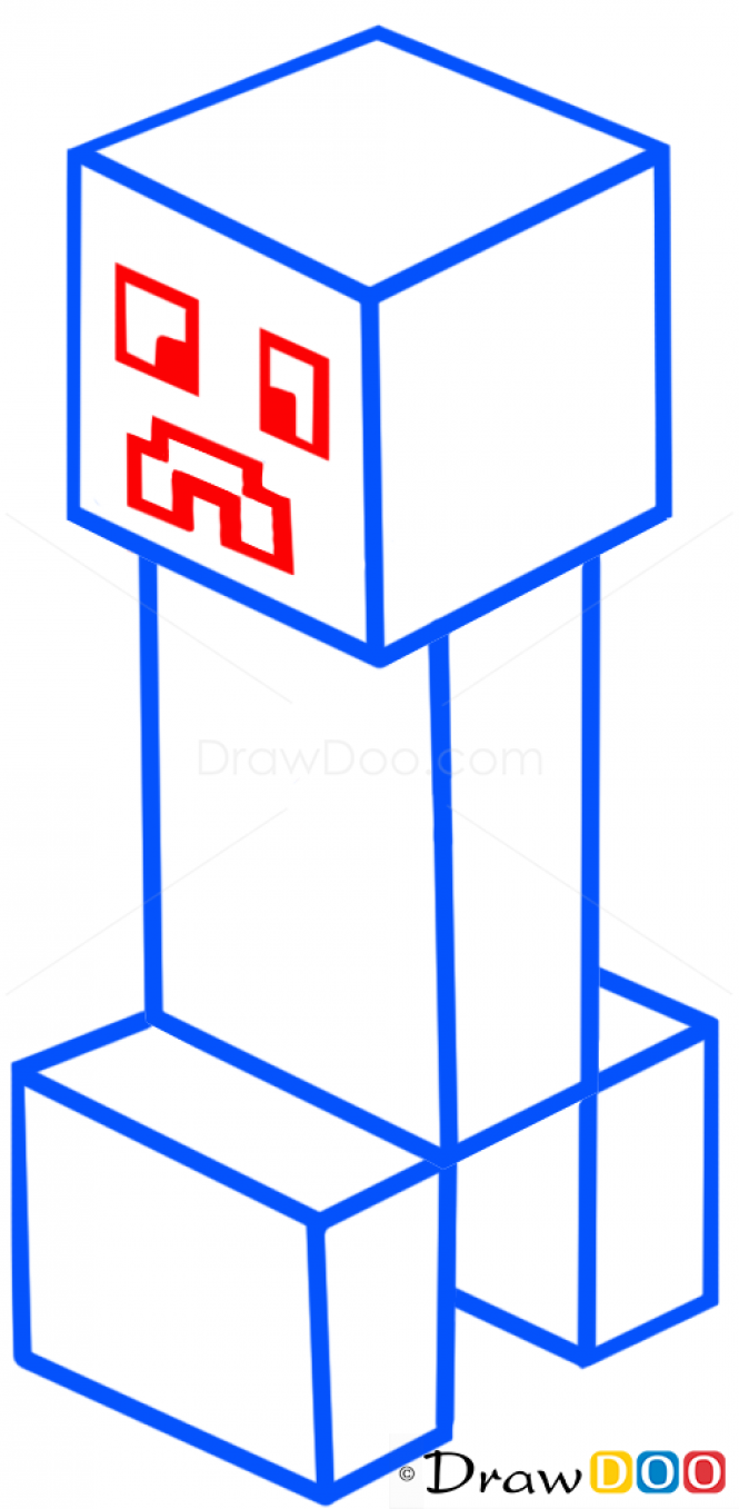 665x1357 How To Draw A Creeper, How To Draw Minecraft Characters