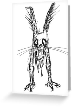 277x415 Creepy Bunny Greeting Cards
