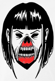 190x279 Creepy Girl Face Men's Premium T Shirt Spreadshirt