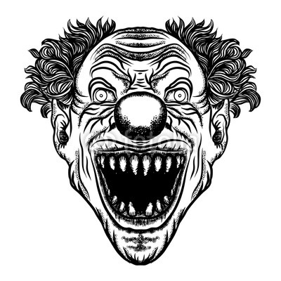 400x400 Scary Cartoon Clown Illustration Horror Movie Zombie Clown Face