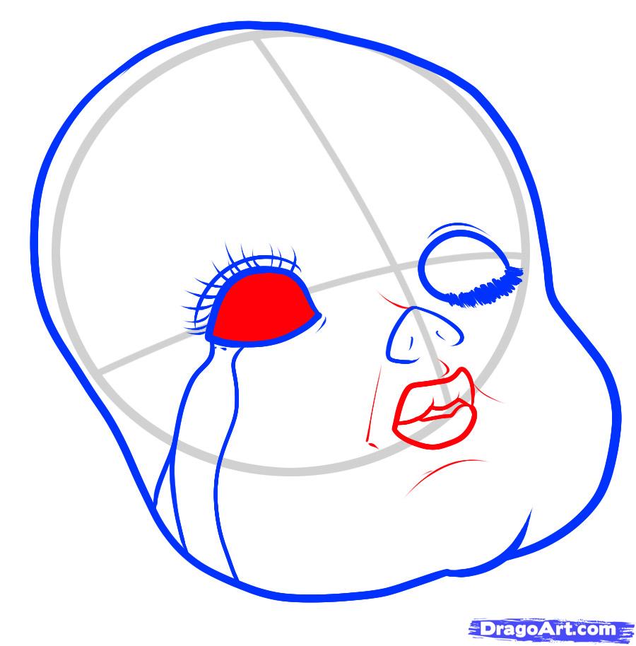 900x914 step how to draw a doll face, porcelain doll
