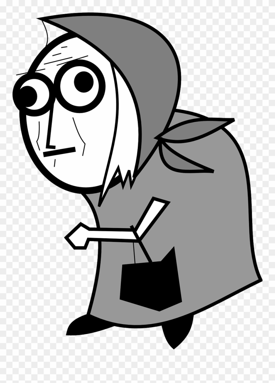 880x1228 Creepy Old Lady Cartoon Clipart