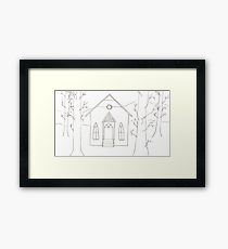 210x230 Creepy Woods Drawing Framed Prints Redbubble