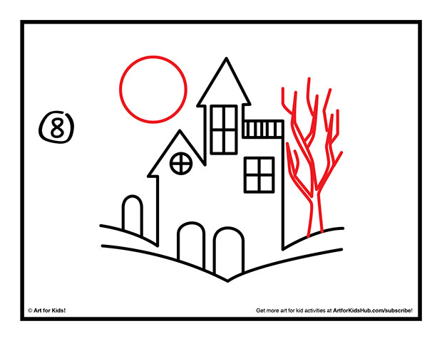 620x479 Drawn Haunted House Easy