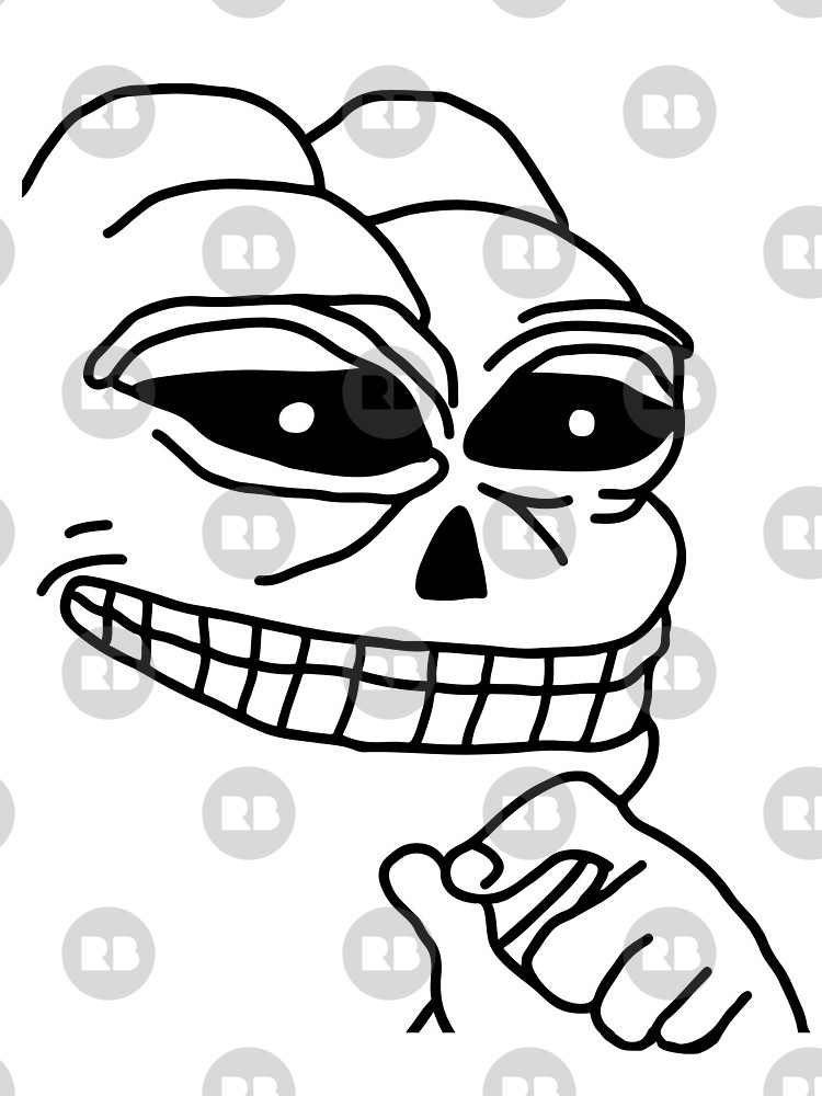 750x1000 Pepe The Frog Skeleton Halloween Creepy Skull Gothic Outline Ultra