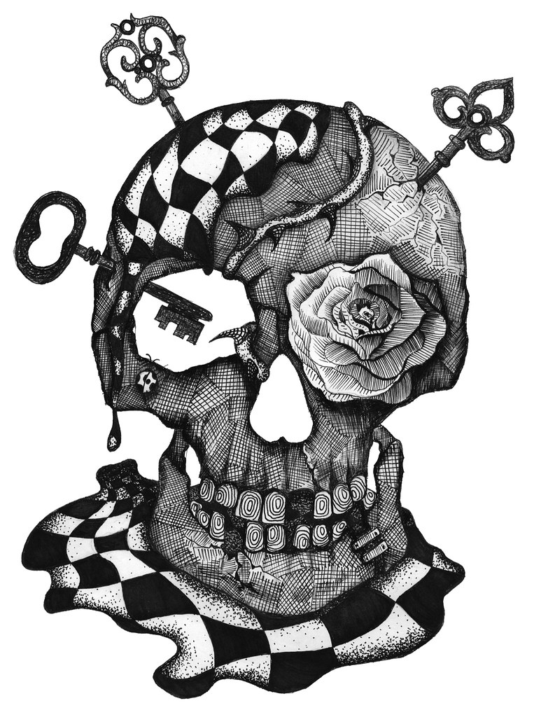 Creepy Skull Drawing | Free download on ClipArtMag
