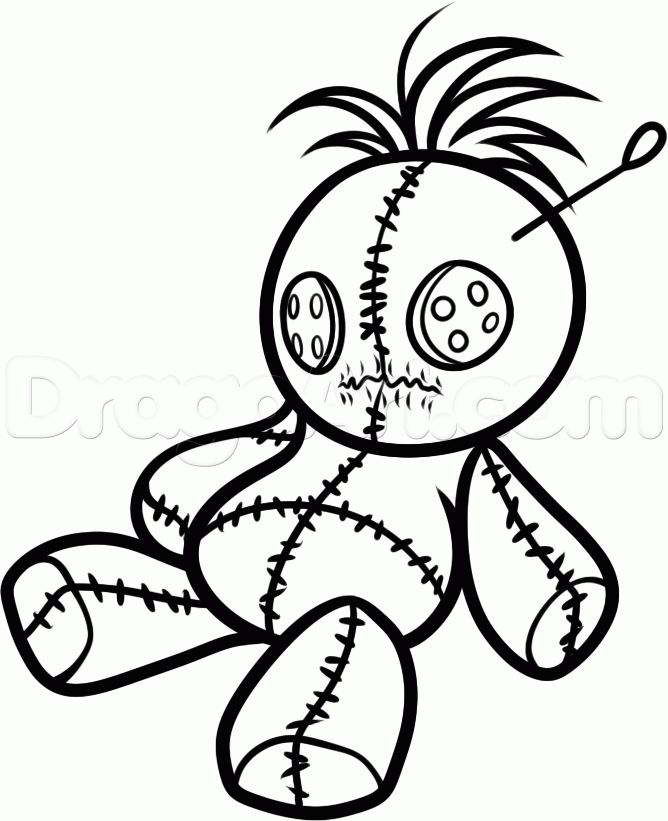 668x821 how to draw a voodoo doll, step