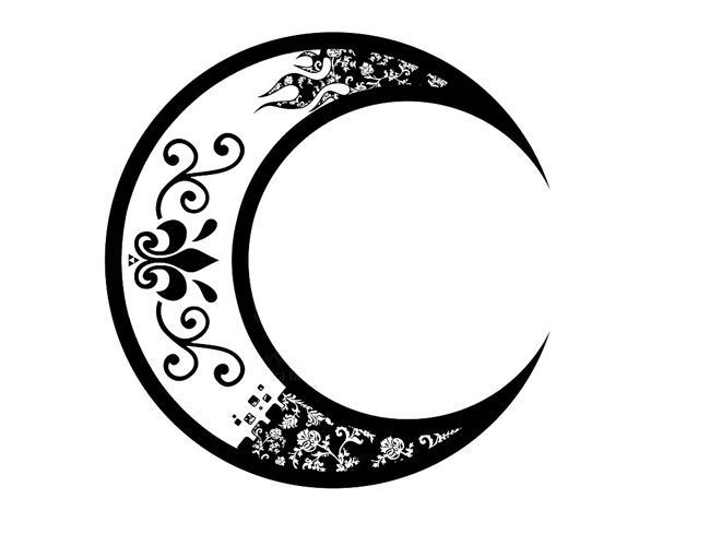 650x500 Crescent Moon Drawing