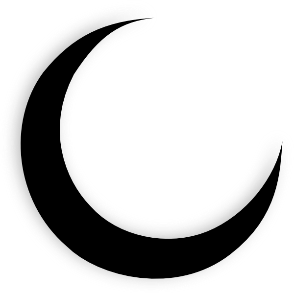 600x599 Crescent Moon Black Clip Art