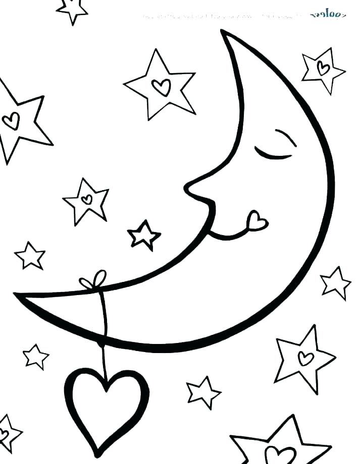 711x920 Images Of Crescent Moon Coloring Page