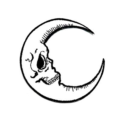 425x401 Crescent Moon Face Satanist Satan Patch