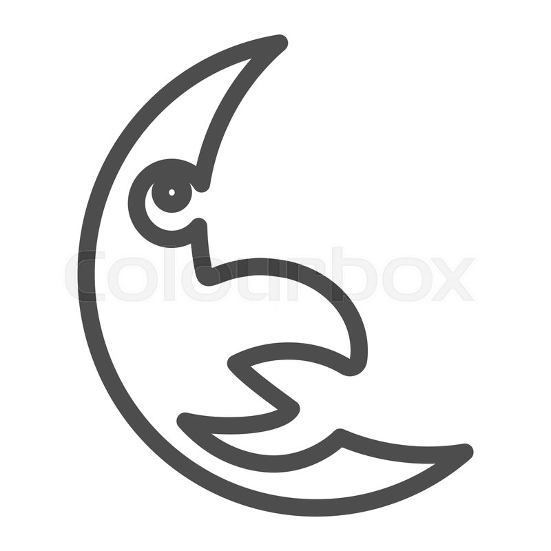 800x800 Character Crescent Line Icon Moon Stock Vector Colourbox