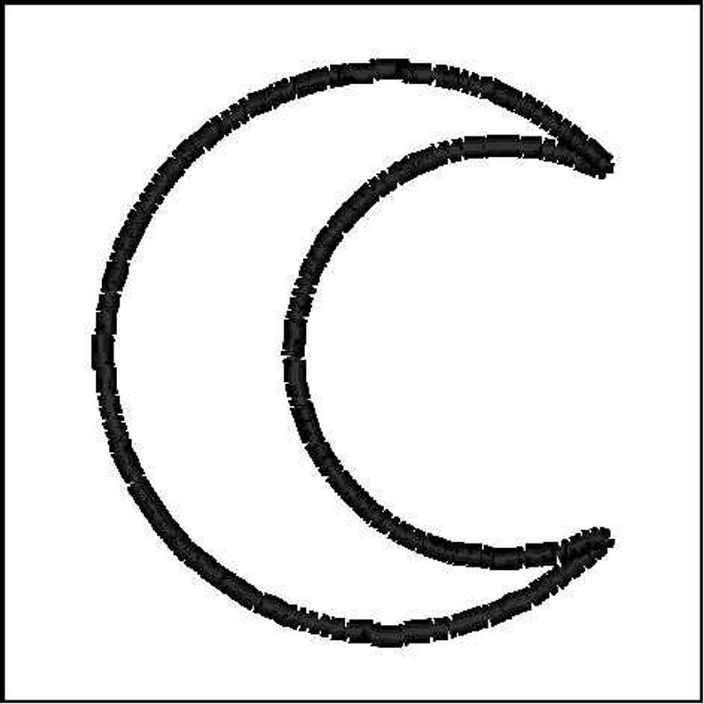 794x794 Crescent Moon For Applique A Digital Download For Etsy
