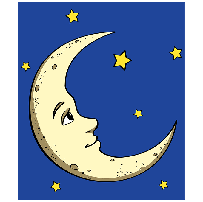680x678 How To Draw A Crescent Moon