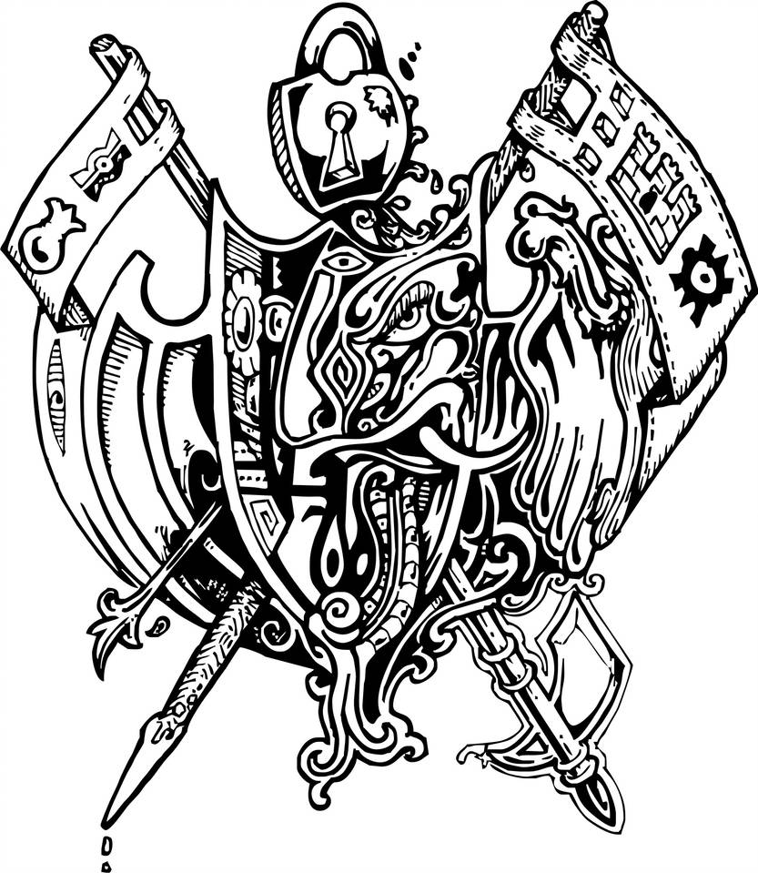 833x959 Family Crest Vector