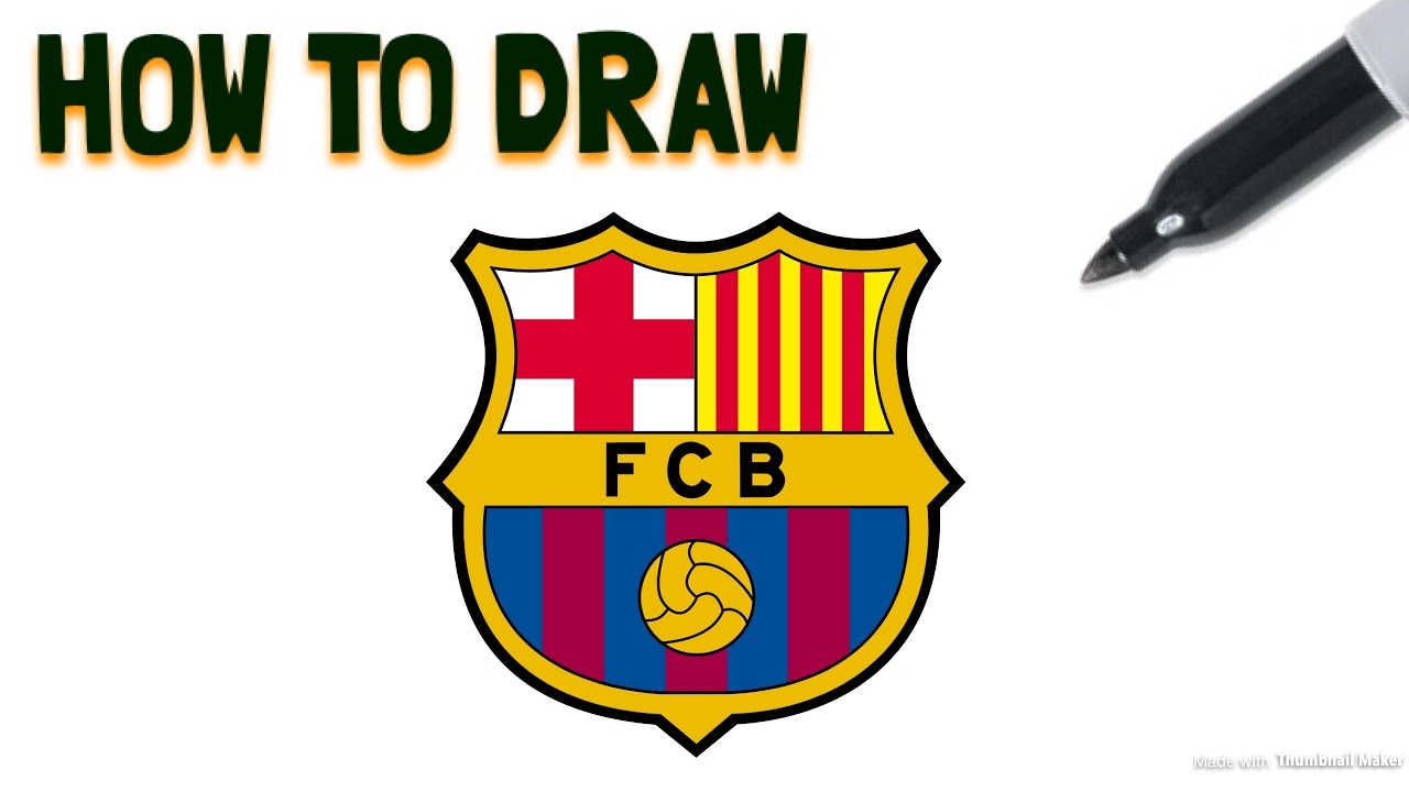 1280x720 how to draw the fc barcelona crest drawing tutorial