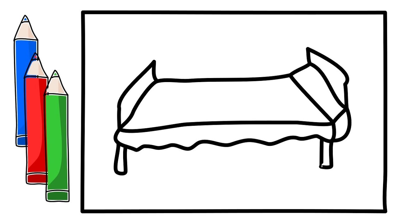 1280x720 How To Draw A Baby Crib How To Draw A Bed For Children Drawing